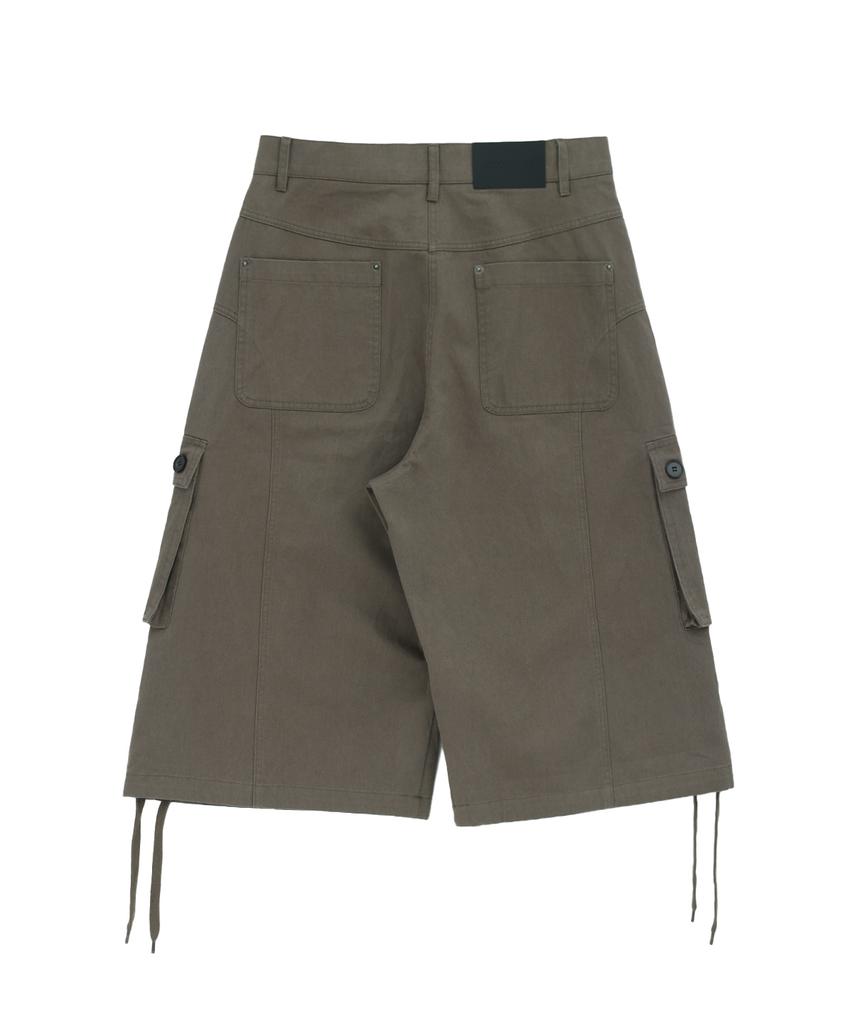 Saendeulig Cargo Bermuda Cotton Shorts_Khaki Beige