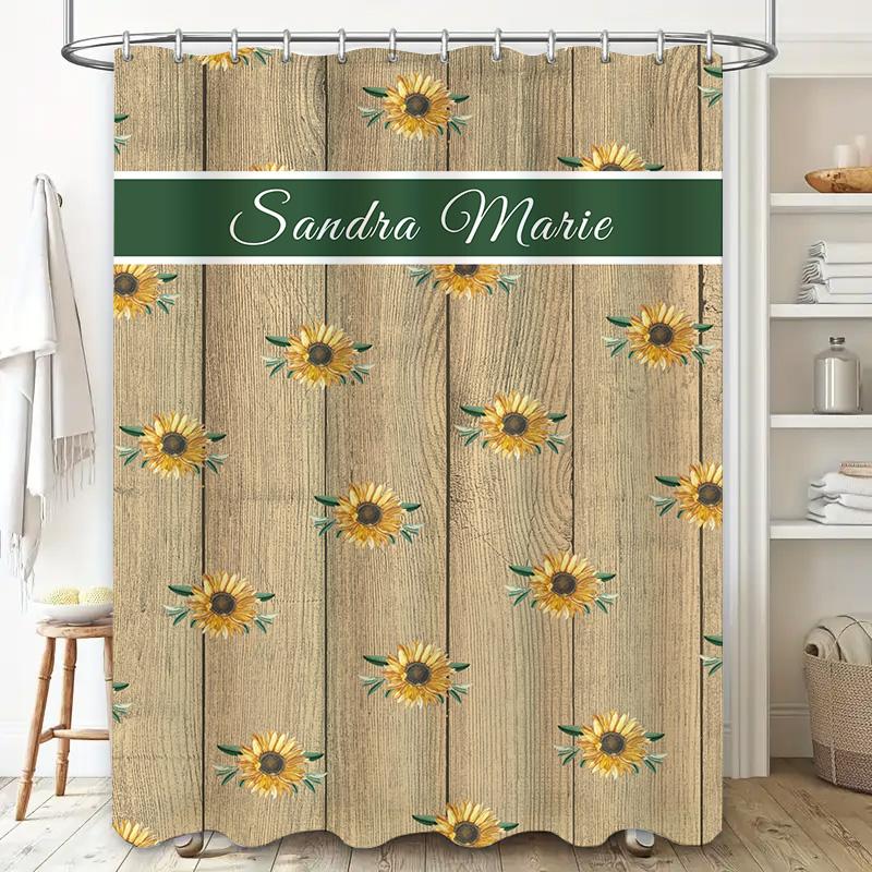Customizable Sunflower Bath Shower Curtain Home Decoration Waterproof Bathroom Liner Decorative Window Curtains For