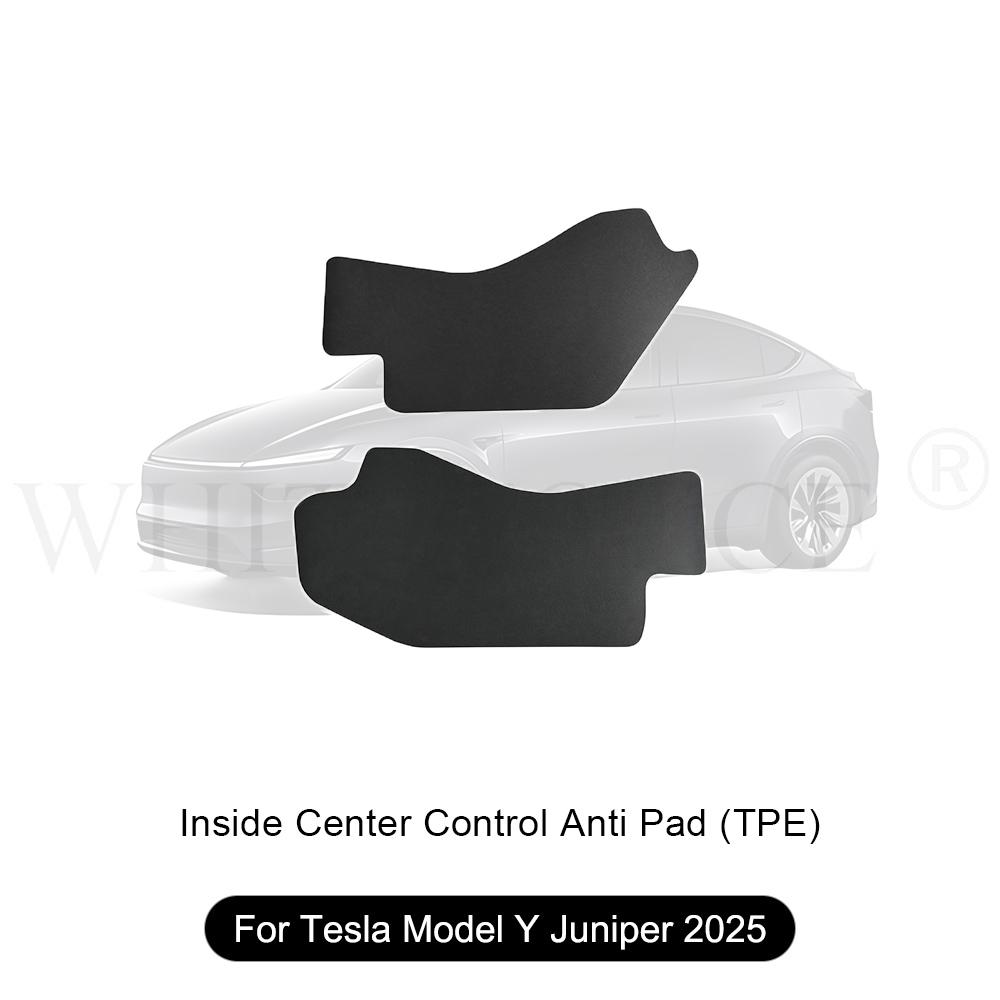 For Tesla Model 3 Highland 2024 Center Leather Kick Mat Model 3/Y 2021-2023 TPE Waterproof Mat On Both Sides of Center Control
