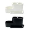 Dorm Bathroom Toothbrush Holder Plastic Counter Stand, Electric Brush Storage Holder for Small Sink Home Spaces