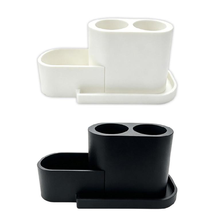 Dorm Bathroom Toothbrush Holder Plastic Counter Stand, Electric Brush Storage Holder for Small Sink Home Spaces