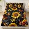 Sunflower Healing Pattern Sheet Three-Piece Digital Printing Bedding Sheet Three-Piece Sheet Children Adult