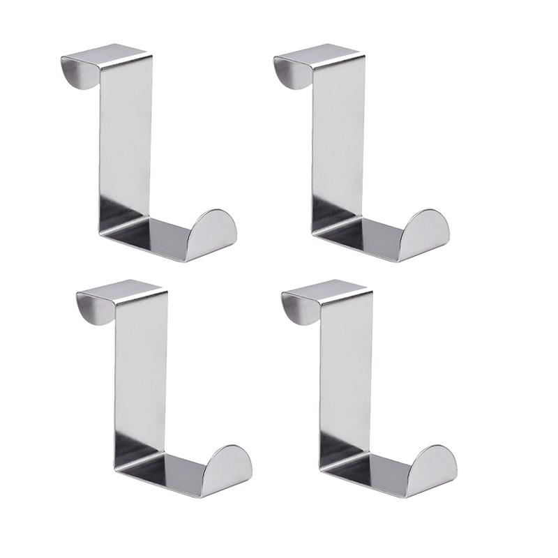 2-20Pcs Drawer Hook Premium Stainless Steel Reversible Over Door Cabinet Cupboard Door Towel Organizer Holder Holder Hook Rack For Office Kitchen