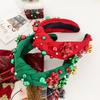 Pearl Christmas Hairband Wide Edge Festive Hair Accessories  Holiday Party Decoration