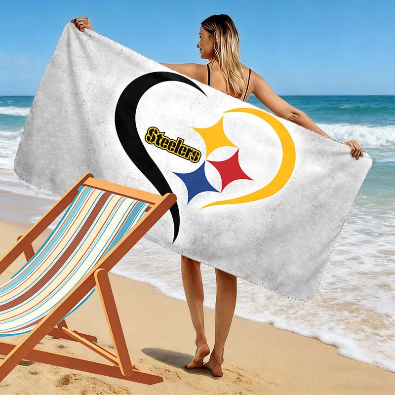 Steelers Print Beach Towel, Large Soft Quick Dry Towel for Beach Camping Swimming