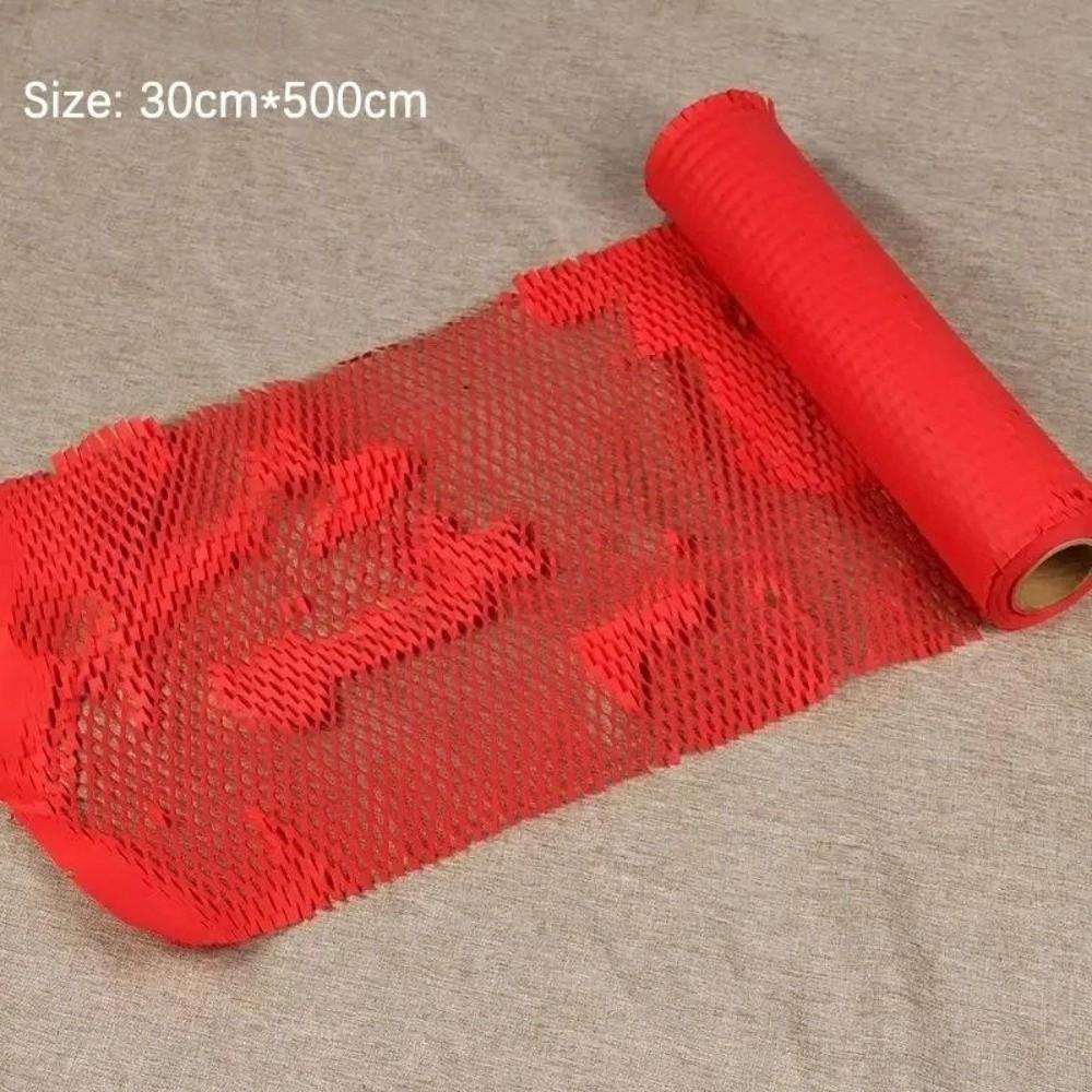 

Eco-Friendly Honeycomb Paper Shockproof Protective Honeycomb Cushioning Wrap Hollow Irregular Anti-Shock Paper Flower Packaging червоний