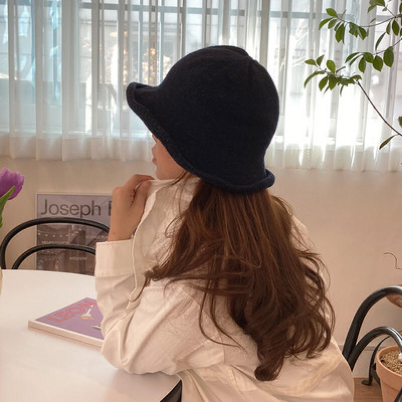 Wool Knit Bucket Hat Women s Fall/Winter Hat 8 Colors mustard