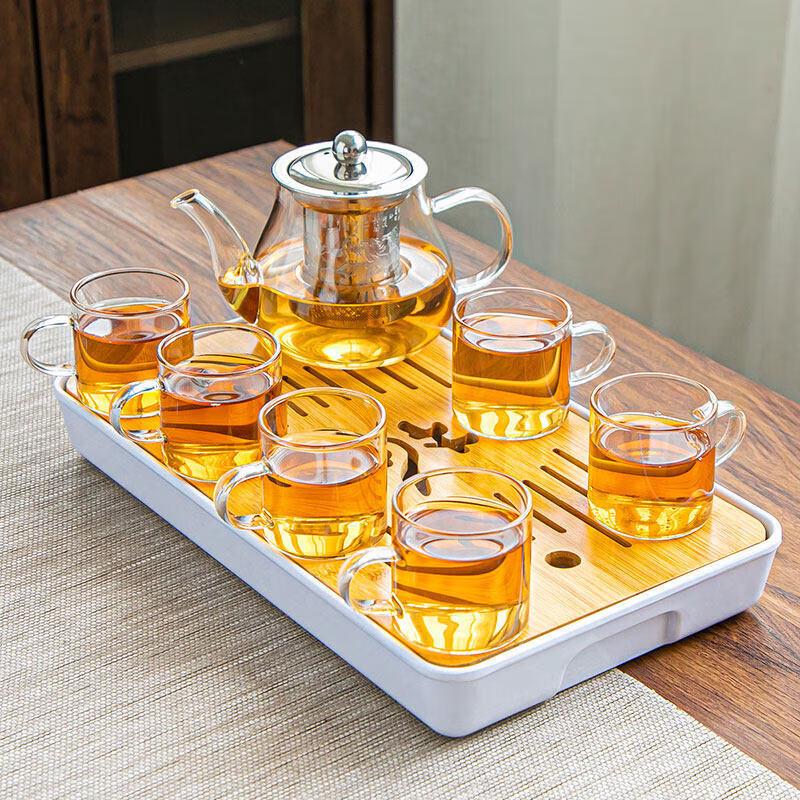 Qiwei Heat-Resistant Glass Kung Fu Tea Set with Teacups & Teapot - Gift Box