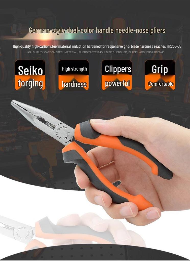 Aiwobor Two-Tone Handle Needle-Nose Pliers
