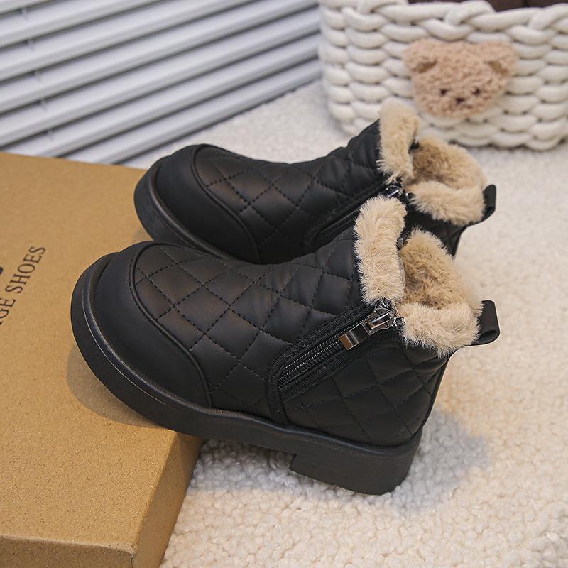 Girls Snow Boots Velvet Warm New Winter Children's Large Cotton Shoes Children's Fur Integrated Cotton Boots Girls