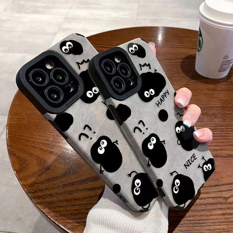 Black Coal Balls Are Suitable for IPhone16ProMax IPhone Case with Dirt Resistance and Full Coverage Antifall and Overturning Soft Shell