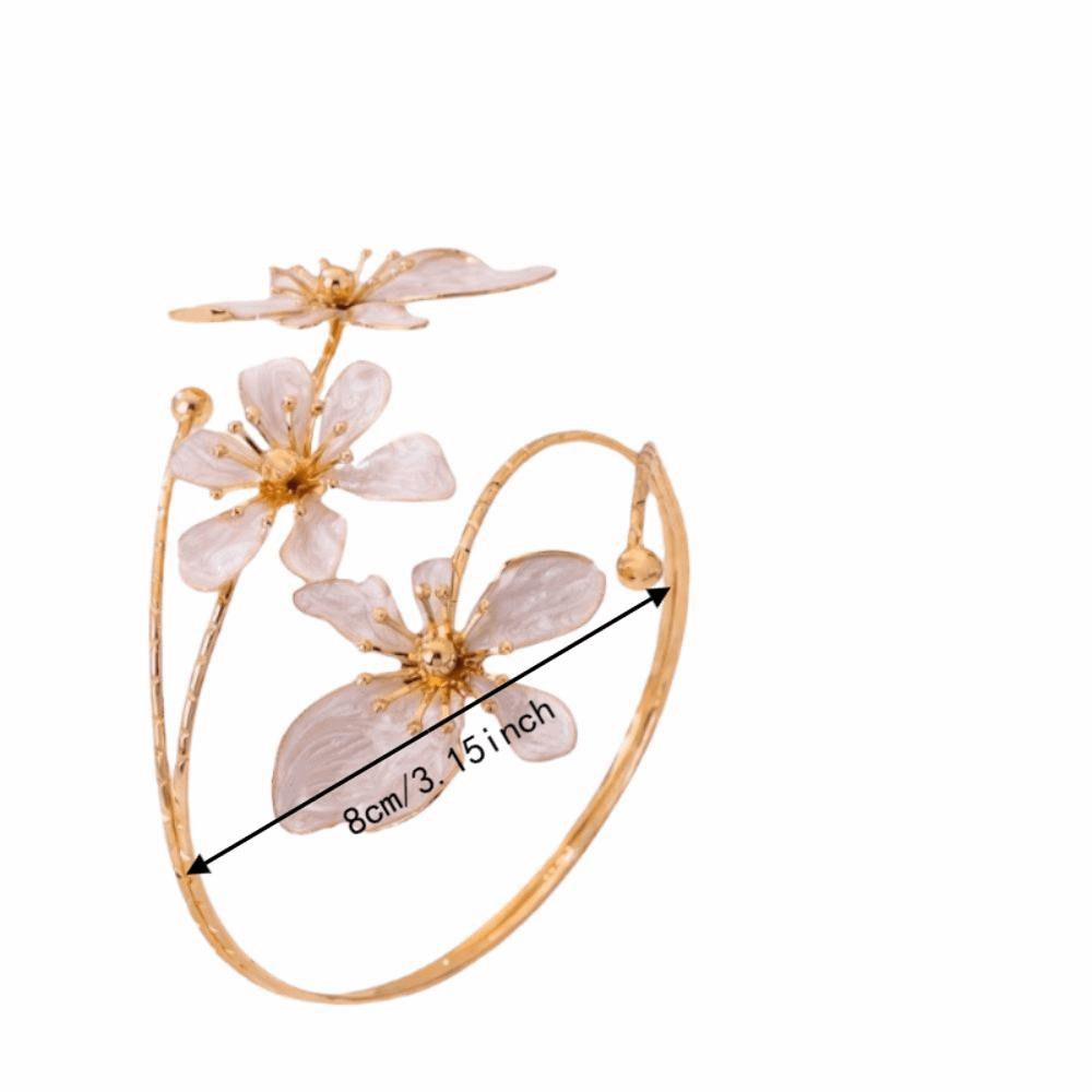 Retro Blumenarmband Verstellbares Florales Armband Modeaccessoires Offener Armreif Party