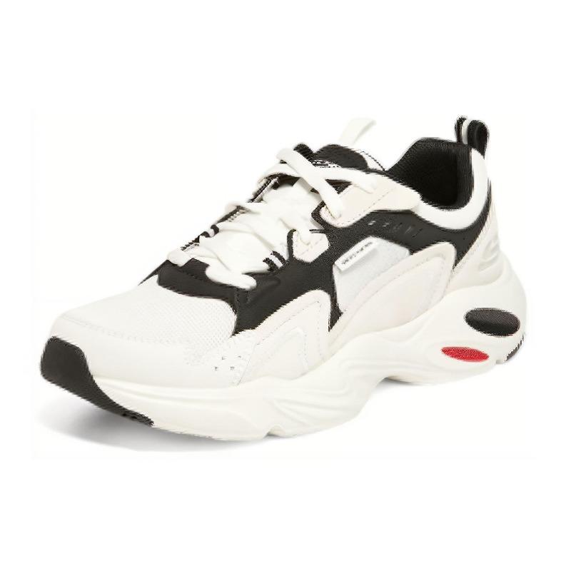 Skechers D'LITES 4.0 Men Mesh Low Top Dad Shoes White Black 894073-WBK