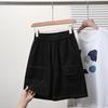 DIMANAF Plus Size Women Shorts Pants 2025  Summer Loose Short Basic High Waist Solid Pants Elastic Waist
