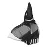 Horse Face Cover Fine Mesh Fly Guard Breathable Prevent Bites with Ears Long Nose Black with Gray M
