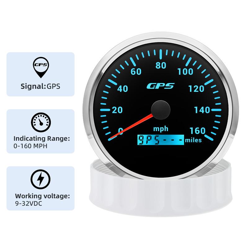110mm GPS Speedometer 160MPH 0~8000rpm Tachometer Meter 7 Color 52mm Fuel Level Water Temp Oil Press Volt Sensor Kit 6 Gauge Set