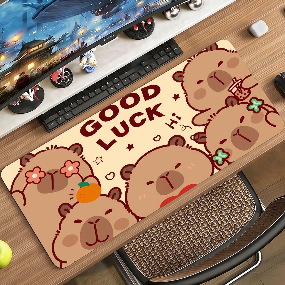 Süßes Capybara Cartoon Mauspade Rutschfeste Gummi Gamer Balance Computer Matte Decoracion Schreibtischmatte Laptop Büro Groß