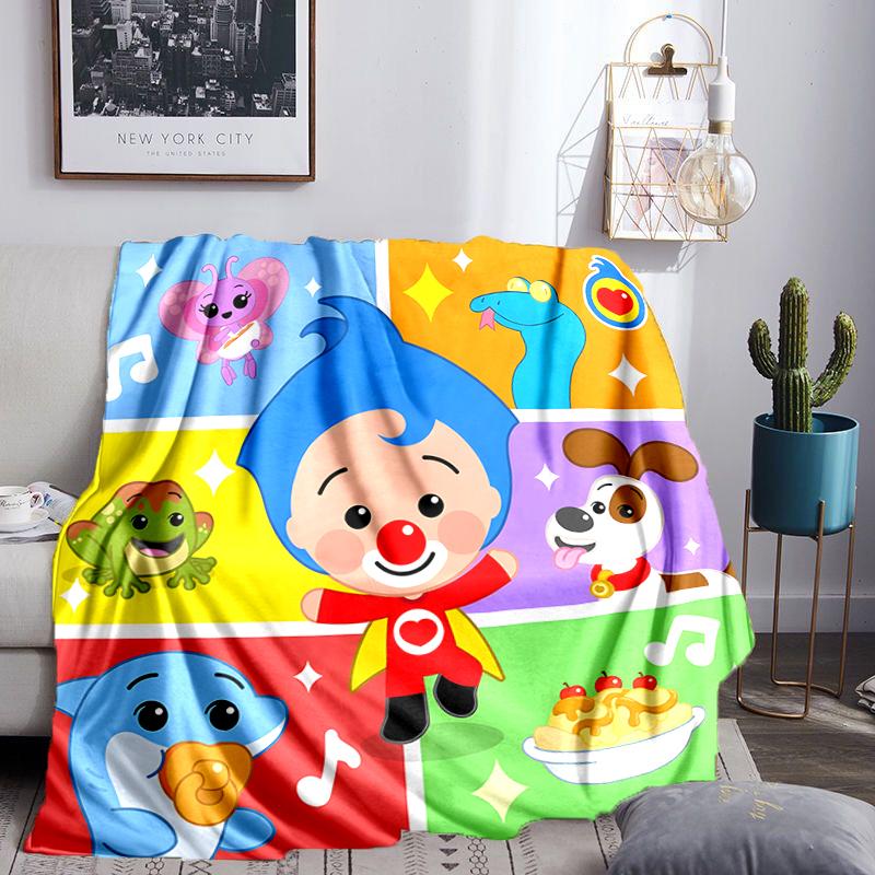 Happy Plim Friends Blanket Flannel Throw for Sofa, Indoor, Camping, Living Room, Office, Chair, And Bed Soft Birthday Gift