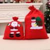 Handmade Santa Claus Christmas Gift Bag Backpack with Non-woven Applique