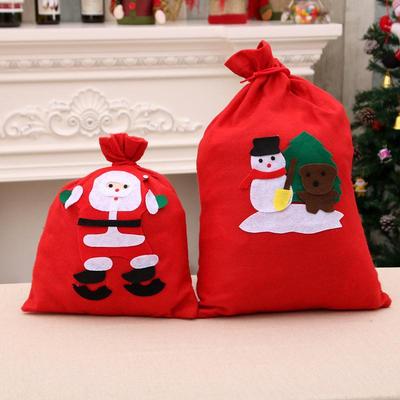 Handgefertigter Weihnachtsmann Weihnachtsgeschenktüten-Rucksack mit Vlies-Applikation