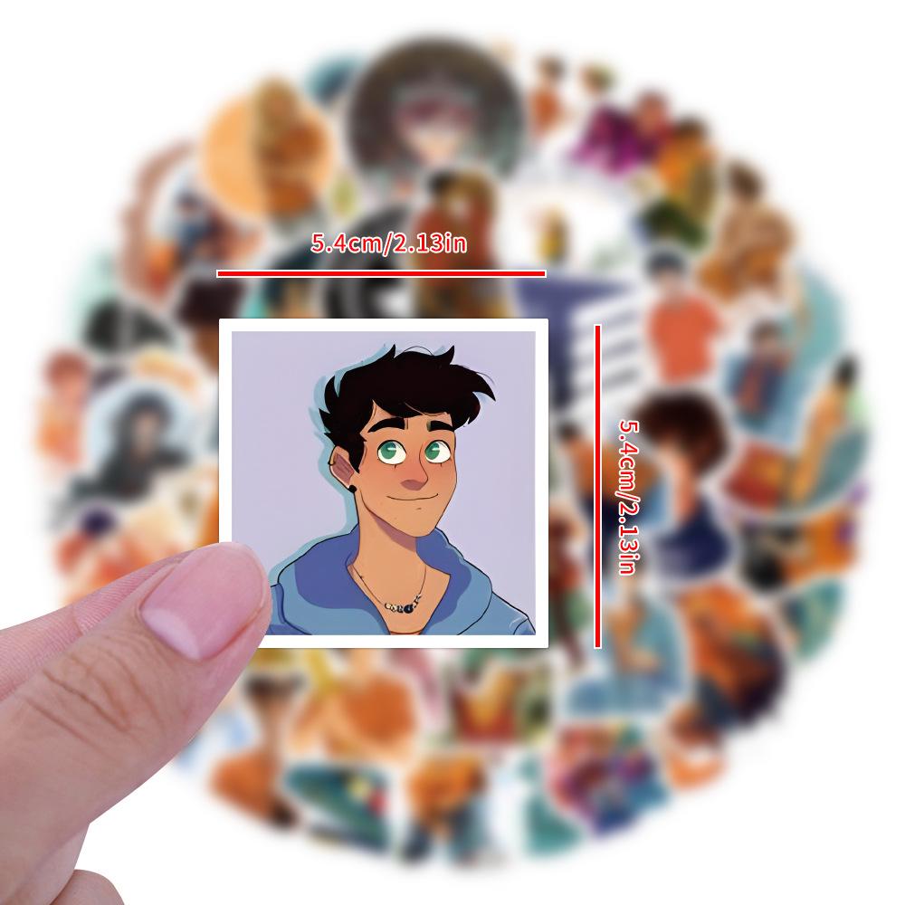 60 Adesivi Cartoon del Film Percy Jackson per Quaderno, Skateboard o Decorazione per Chitarra