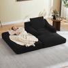 Divano Senza Schienale, Sedia a Sdraio Pigra Minimalista Moderna in Velluto a Coste, Design a Doppio Strato, Espandibile in Letto