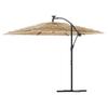 Vidaxl Parasol Ogrodowy Z Led, Stalowy Słupek, Brązowy, 246X246X230 Cm