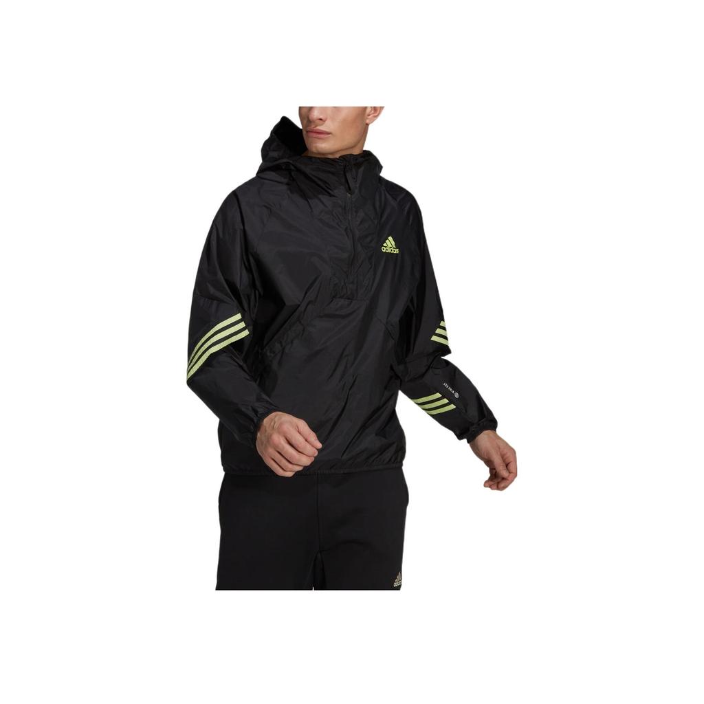 Adidas Striped Logo Half-Zip Training Jacket Men Jackets Black H65744