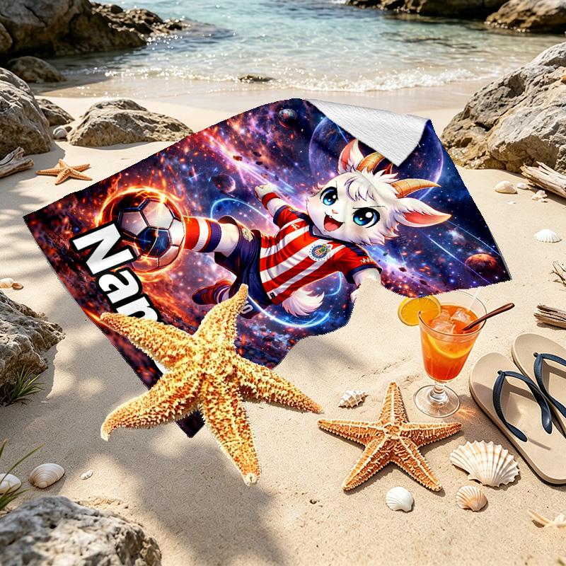 Custom Name Personalized Club Deportivo Guadalajara Print Beach Towel, for Trip Camping Beach Party Home Decor, Birthday Gift for Family & Friends