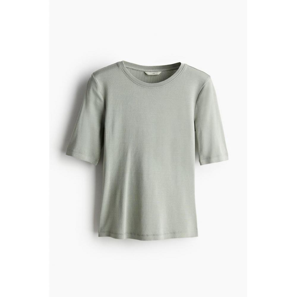 

Топ HM с короткими рукавами светло-зеленый хаки