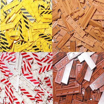 50 PZ MOC Piastrella Liscia Stampata Misura 1x4 1*4 Particelle da Assemblaggio 2431 Motivo Venature del Legno Mattoncini Avviso Traffico Giocattolo Fai da Te per Bambini