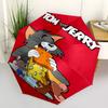 1pc Tom and Jerry Automatic Folding Umbrella - Compact 8-Rib Design, Durable Plastic & Iron1031L