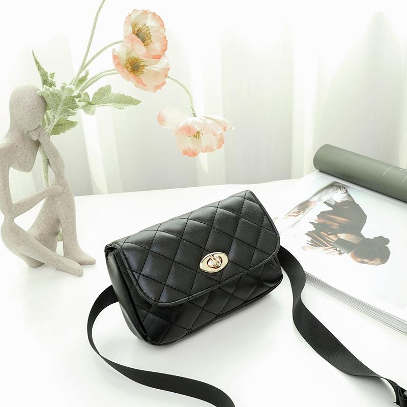 Embroidered rhombus single shoulder crossbody lock women's bag versatile mobile phone makeup small square bag