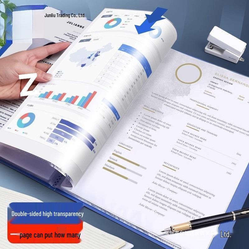 A4 Transparent Document Holder - Office File Folder & Test Paper Storage Clip