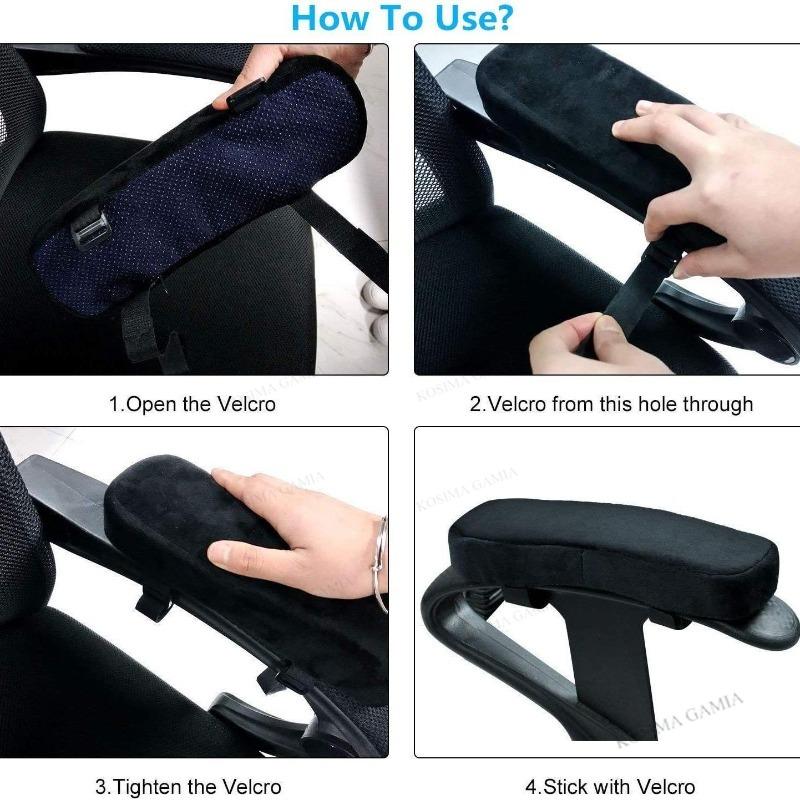 1/2Pcs Home/Office Chair Parts Arm Pad Memory Foam Armrest Cover Cushion Pads For Home Office Chair Comfortable Elbow Pillow
