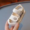 New Solid Baby Girls Boys Sandals Smile Face Embroidery  Sandals for Children Closed Toe Soft Sole Anti Slip Kids Beach Shoes