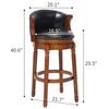 Cow Top Leather Wooden Bar Stools, 360 Degree Swivel Bar Height Chair with Backs for Home Kitchen Counter, Morden Chair Barstools