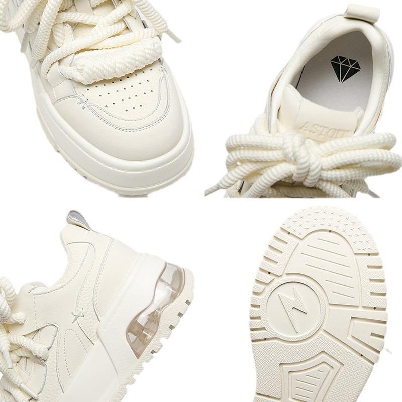 Strictly selected leather air cushion board shoes women's spring and summer bread shoes women's shoes casual little white shoes versatile sports heigh