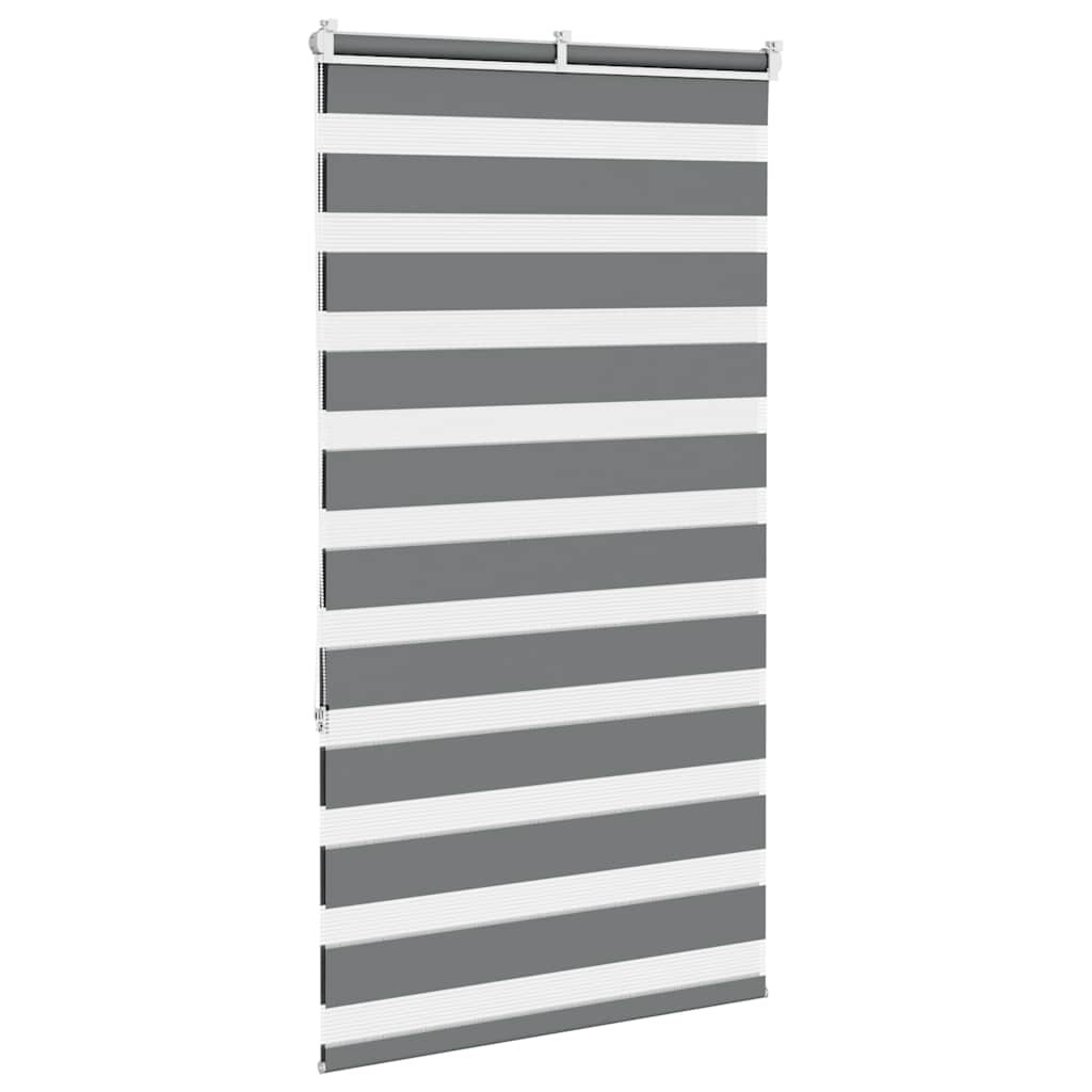 Double Zebra Blind Dark Grey 70 x 150 cm Fabric Width 65.9 cm Polyester