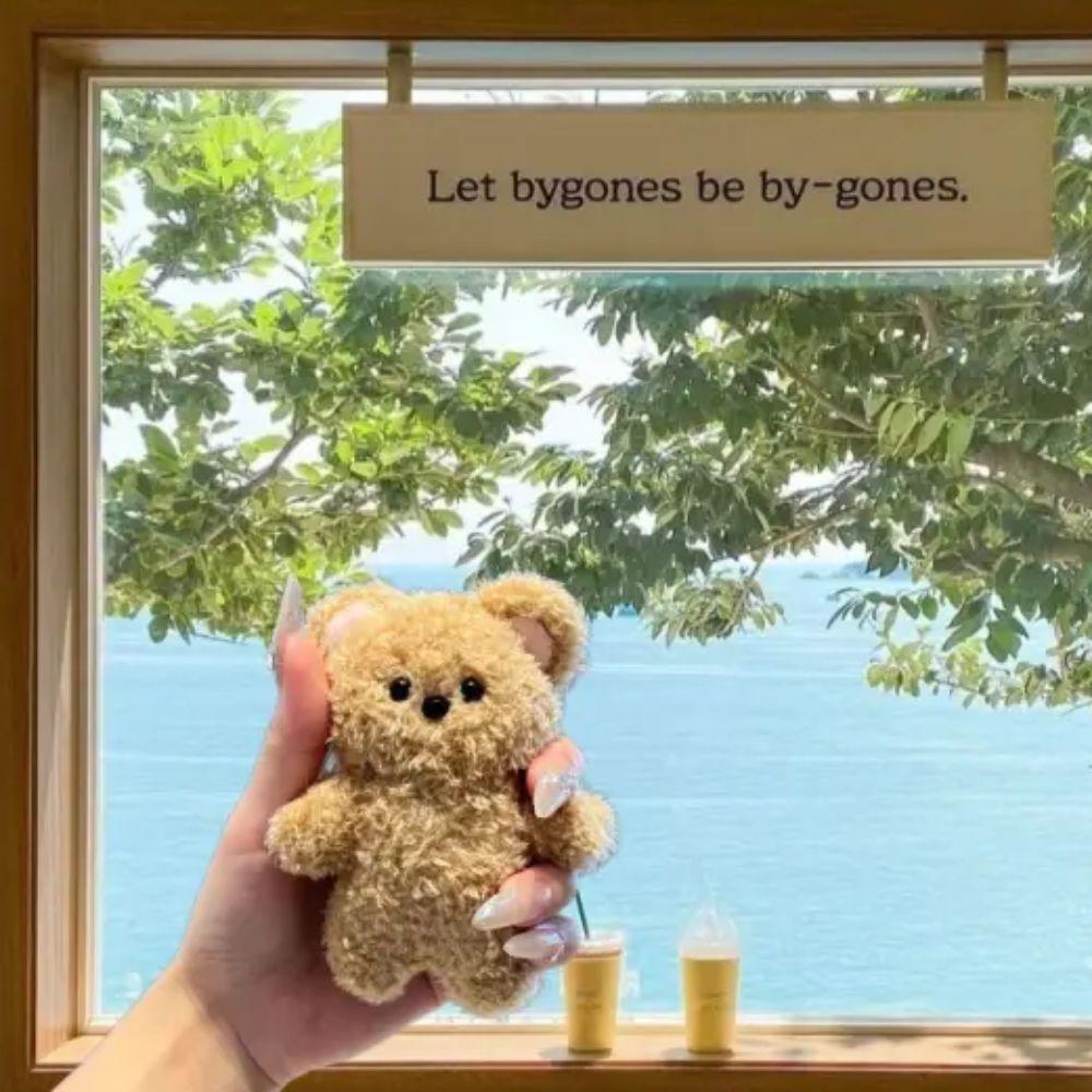 Animal Cartoon Bear Key Chain Cartoon Bear Plush Pendant Magnetic Bear Pendant  Hanging Accessory