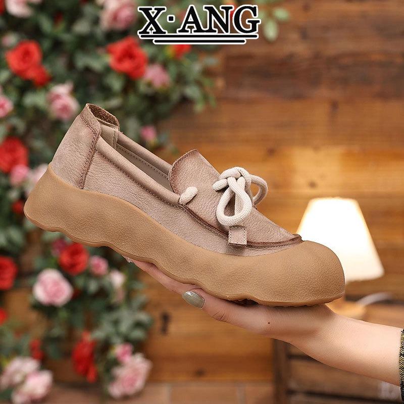 The First Layer of Cowhide Super Soft Sole Is Not Tired, Single Shoes for Women's Autumn New One-pedal Casual Doudou Shoes