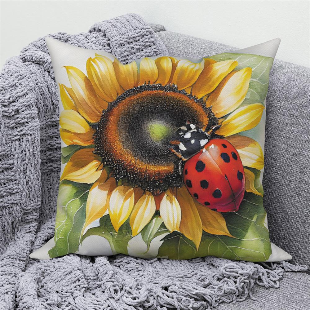 Sunflower Decorative Pillow Cover Cushion  Throw   for Sofa Car Living Room Decoration