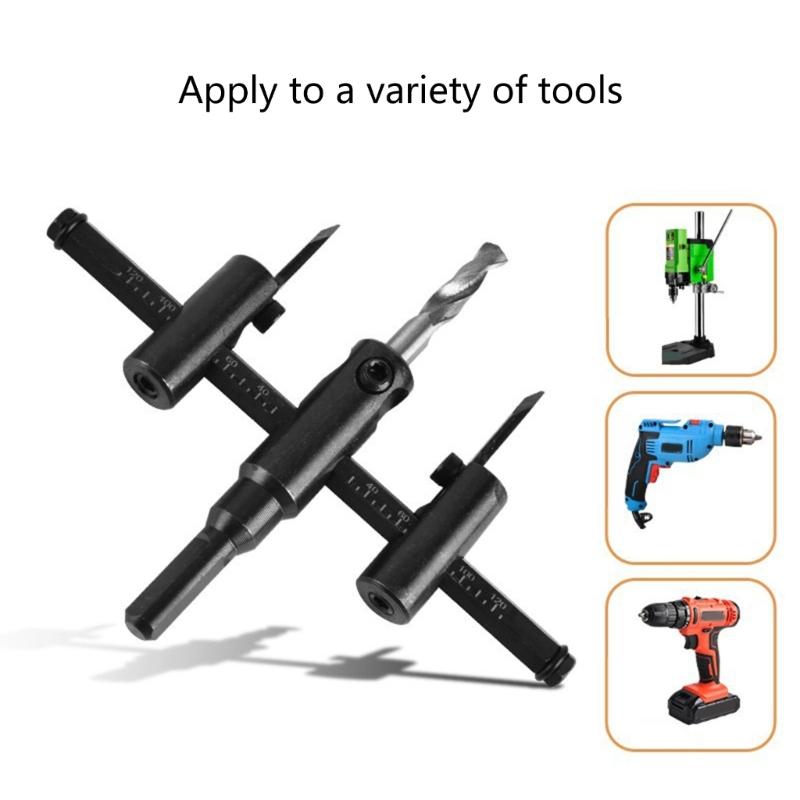 Metal Hole Cutter Adjustable Hole Saw Electric Hand Drill Hole Opener for Woodworking and Building Projects