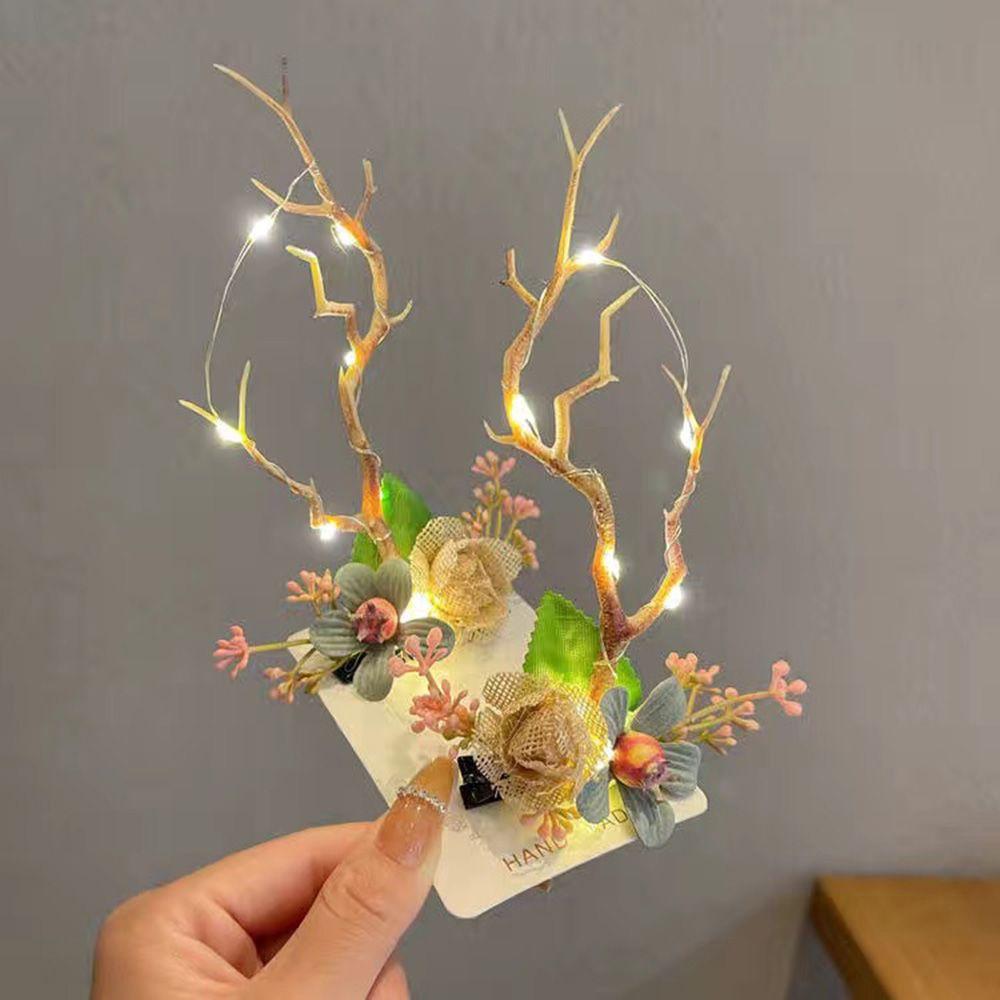 Pinecone Tree Hair Accessories Korean Style Hair Clip Christmas Antlers Hairpin Women Hair Clip