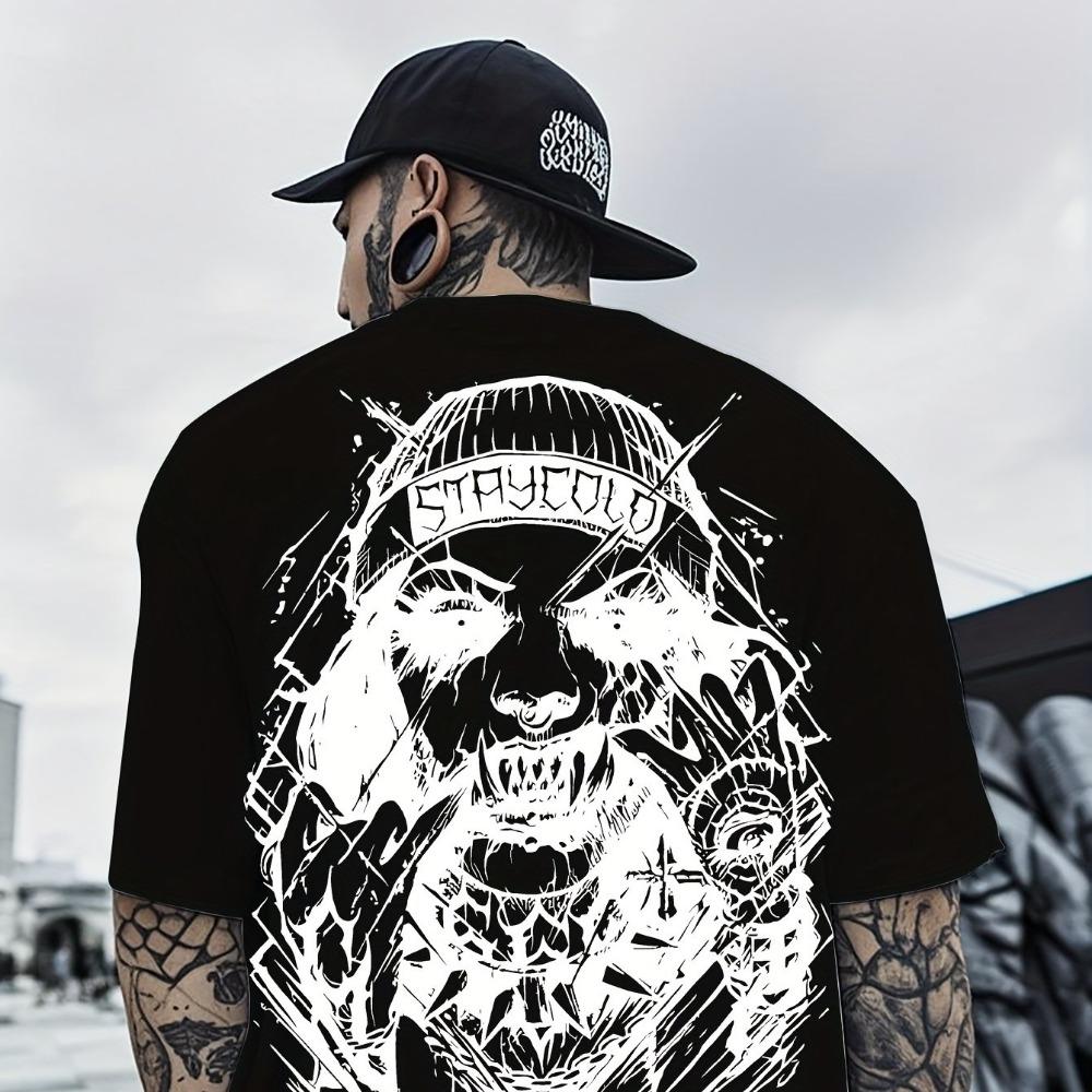Camiseta de Moda para Hombre Tendencia Estilo Gótico Camiseta para Mujer Verano Impresión 3D Casual Cuello Redondo Manga Corta Camisetas Top