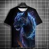 Animal Men's T-shirt 3d Tiger Print Men's Tops Casual Short Sleeve Simple