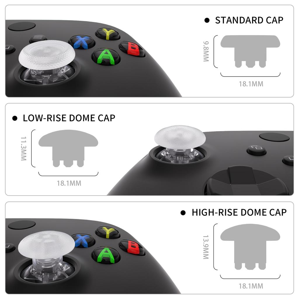 EXtremeRate EDGE Ersatz-Thumbstick für Xbox Core, auswechselbarer Analogstick-Joystick für Xbox One, Xbox Elite, Nintendo Switch Pro Controller