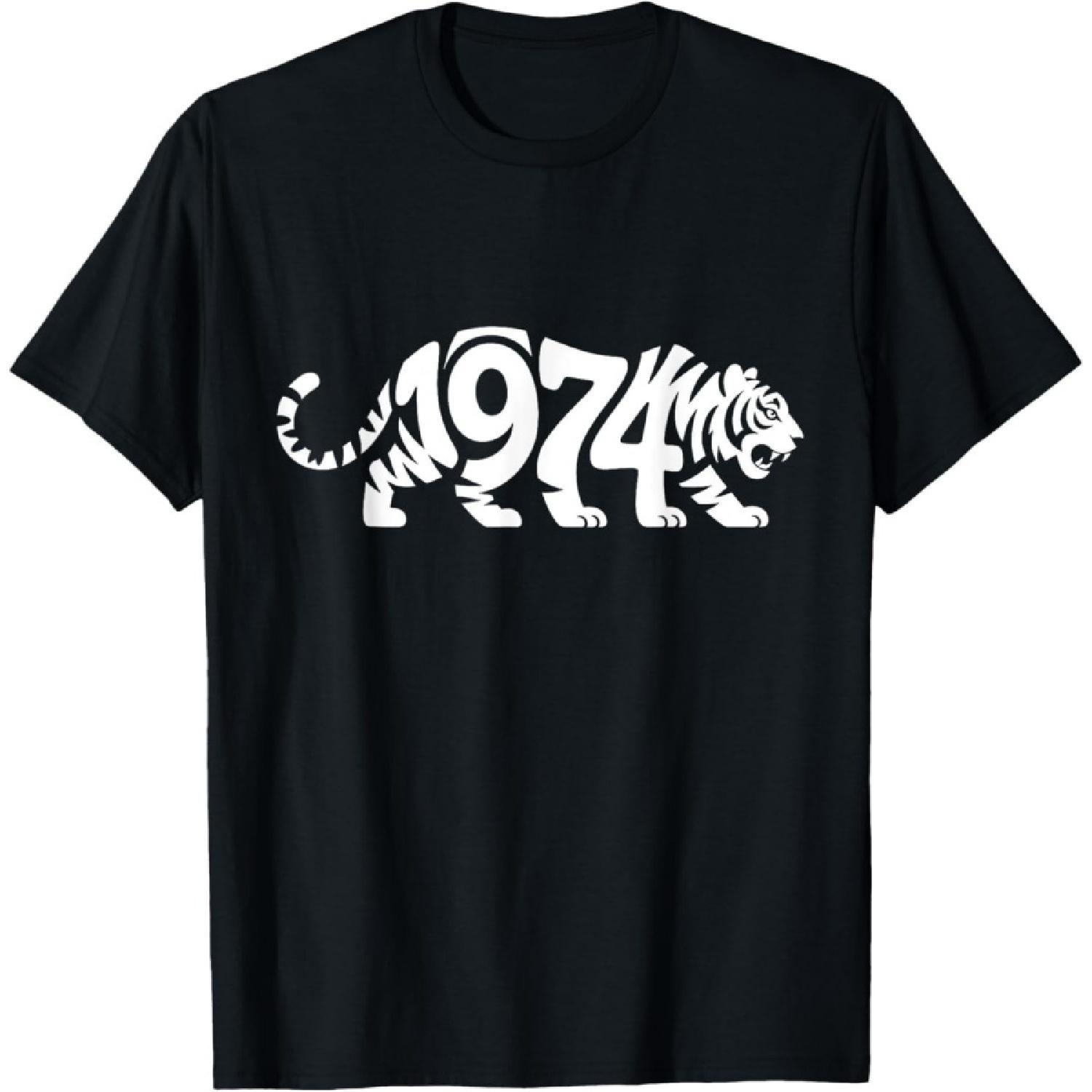 IKYDDY 1974 Tiger - Chinese Zodiac Year Personalized Word Art T-Shirt S