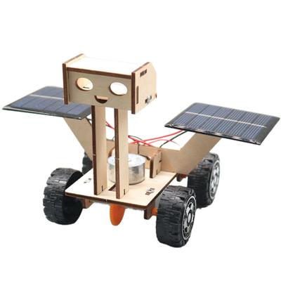 Solar Power Lunar Rover Toy Wooden Puzzle Car Assembly Model Kit for DIY Science Experiment