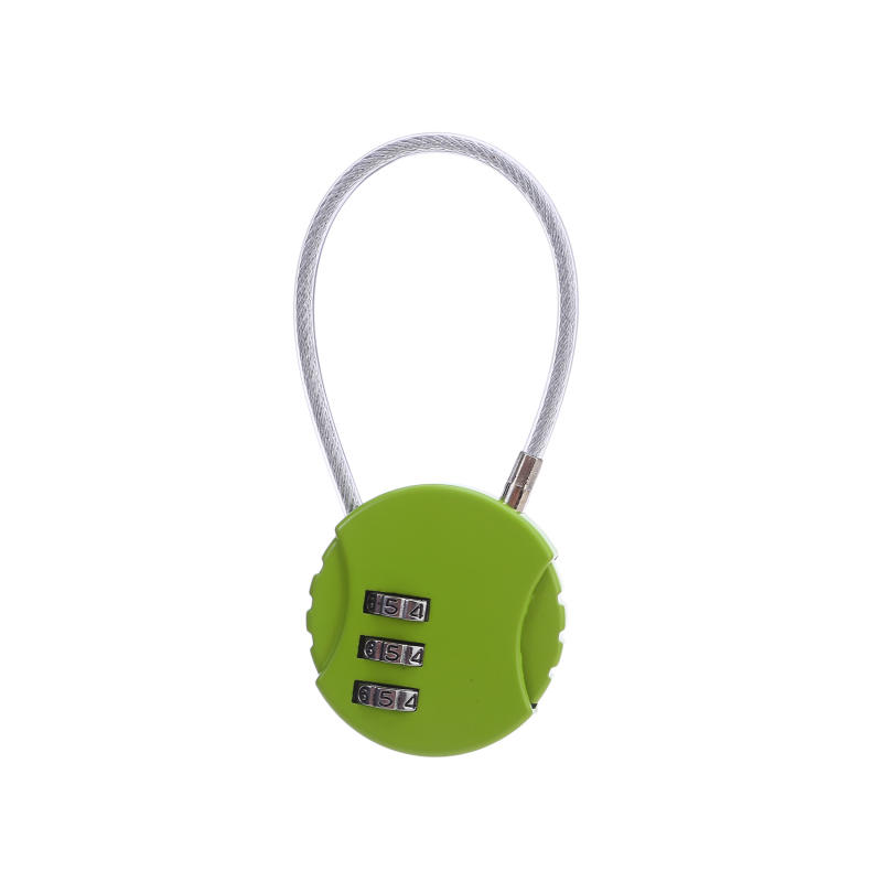 

Компактный маленький кодовый навесной замок Комбинированный многоцелевой тросовый замок с кодом для багажа, чемодана, рюкзака, велосипеда One Size зелёный